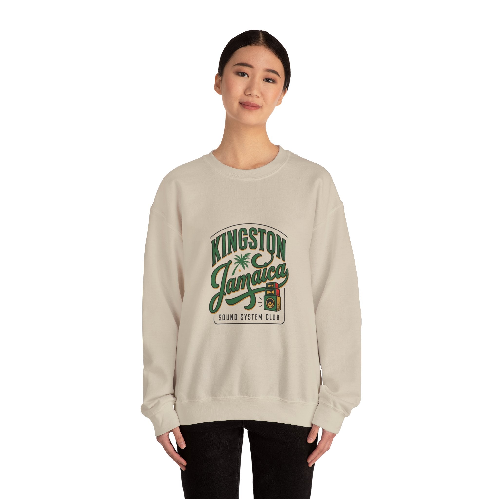 Kingston Jamaica Crewneck Sweatshirt | Caribbean Heritage, Retro Island Pride