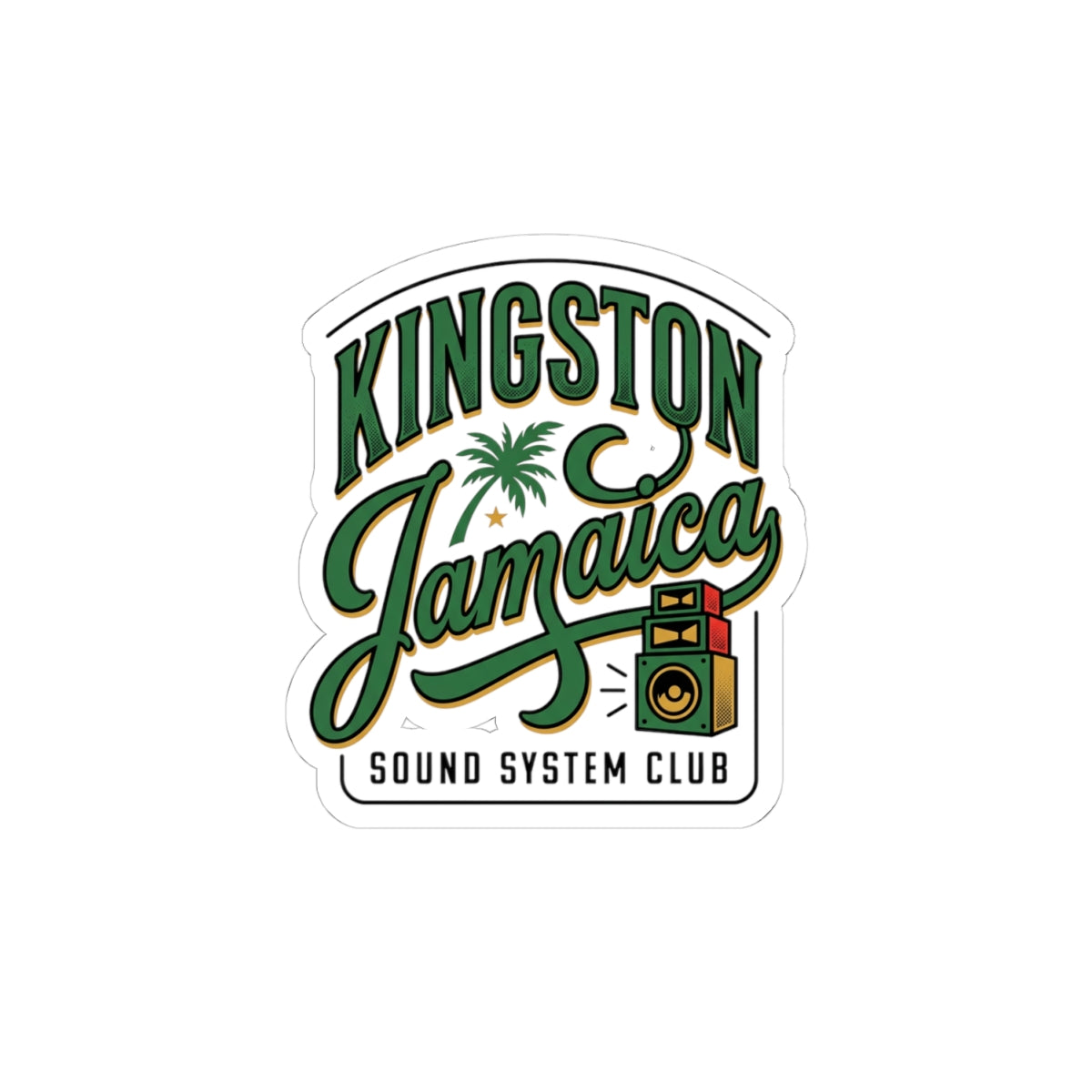 Kingston Jamaica Sticker | Caribbean Heritage, Retro Sound System