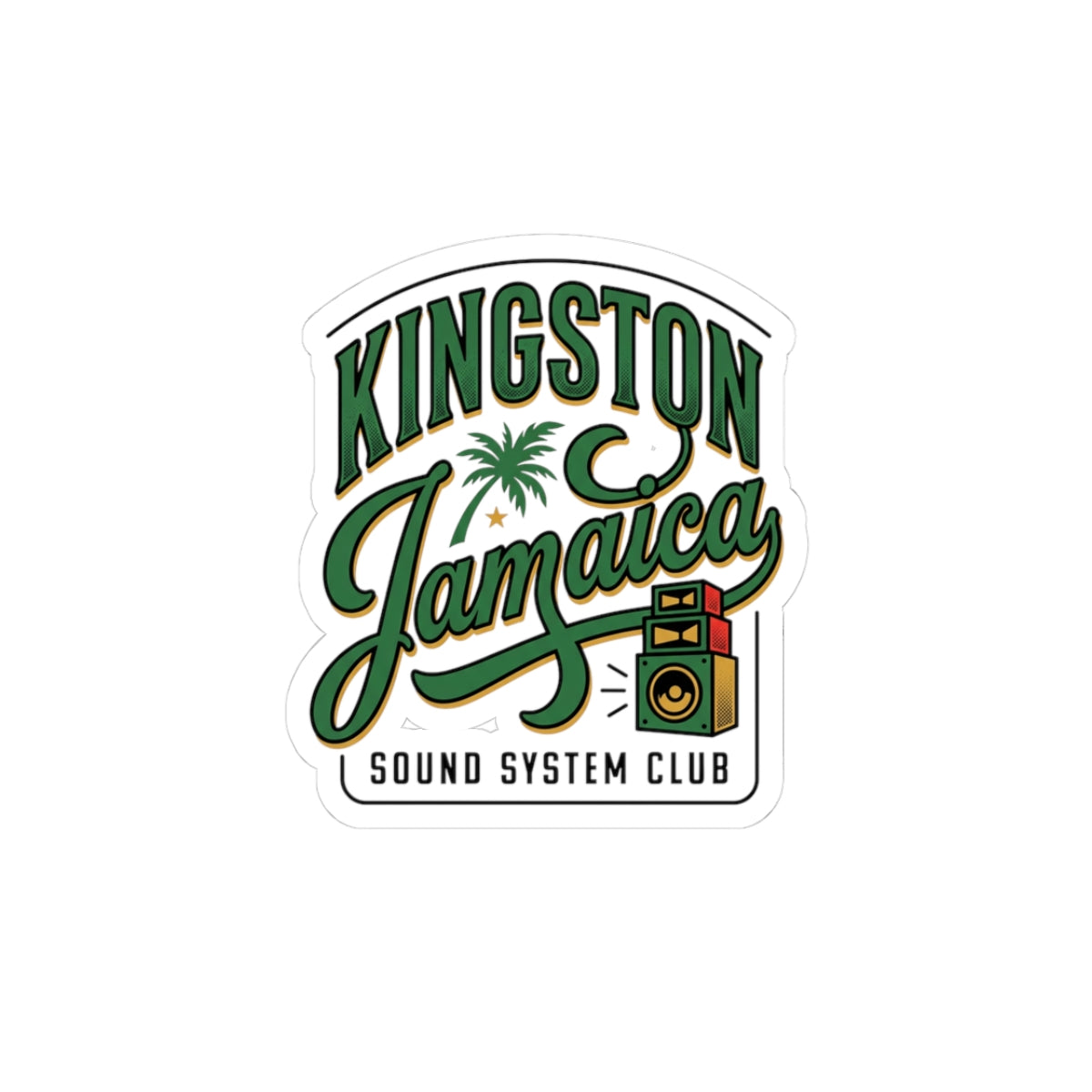 Kingston Jamaica Sticker | Caribbean Heritage, Retro Sound System