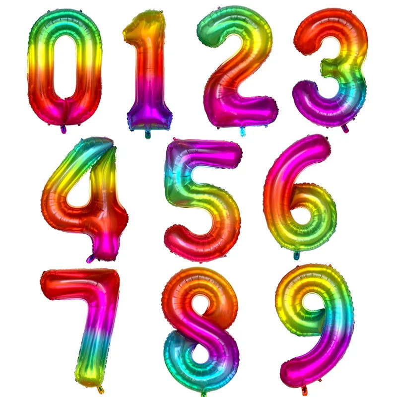40Inch Orange Foil Birthday Balloons Helium Number Balloon 0-9 Happy Birthday Wedding Party Decorations Shower Figures Globos