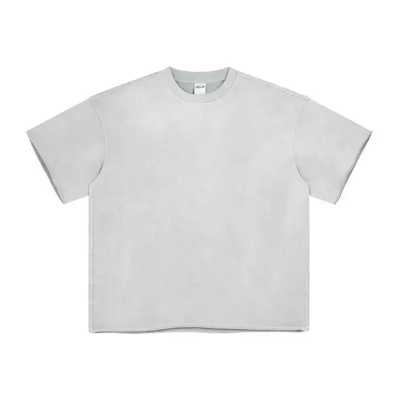 IEFB Spray Dye Washed Male Two-piece Set Light Brushed Short Sleeve T-shirt Elastic Waist Shorts Couple New Fashion Suit