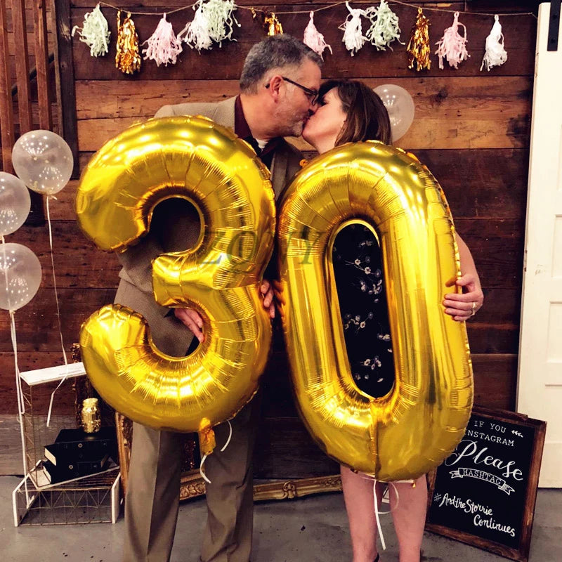 40Inch Orange Foil Birthday Balloons Helium Number Balloon 0-9 Happy Birthday Wedding Party Decorations Shower Figures Globos