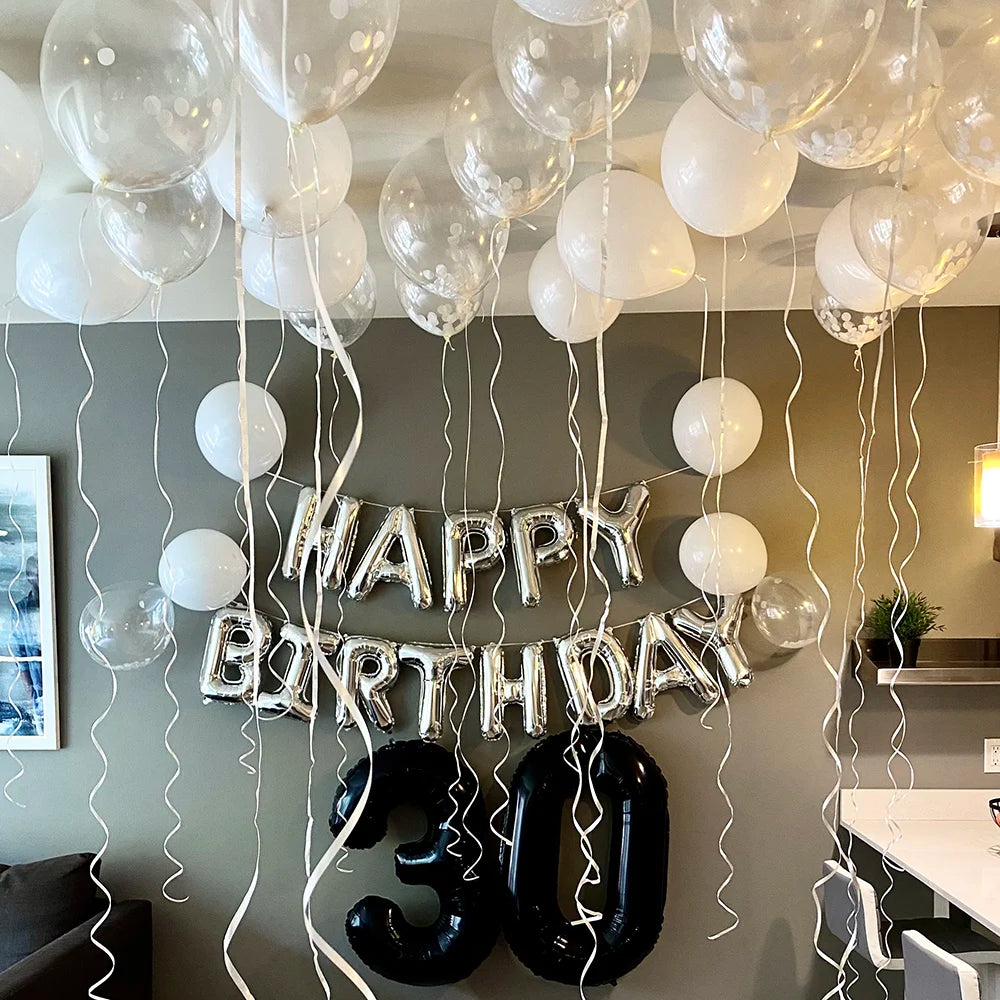 16inch Happy Birthday Decoration Balloons Pink Blue Letter Foil Ballons Set Birthday Party Decor Air Globos Balony Anniversaire