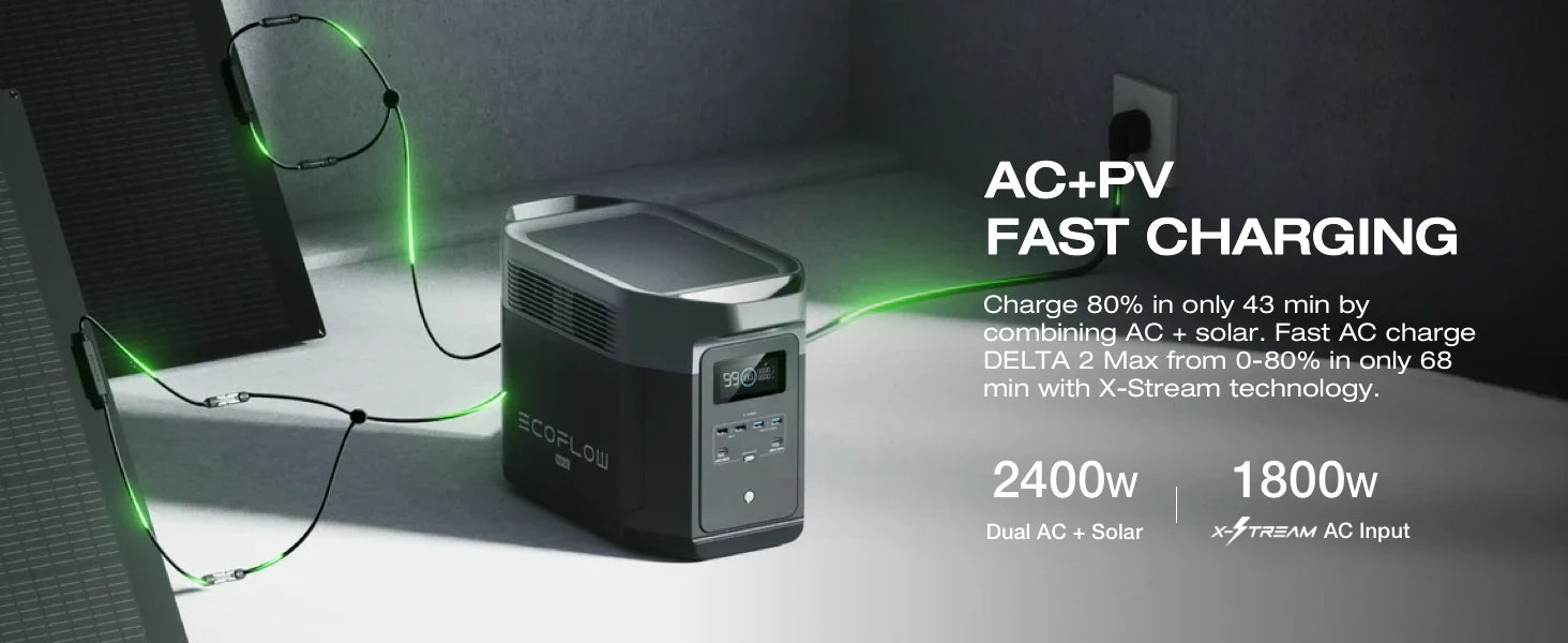 EF ECOFLOW DELTA 2 Max Power Station Extra Battery, 2048Wh LiFePO4 (LFP) Battery, Compatible with DELTA 2&DELTA Max 2000&DELTA 2 Max Outdoor