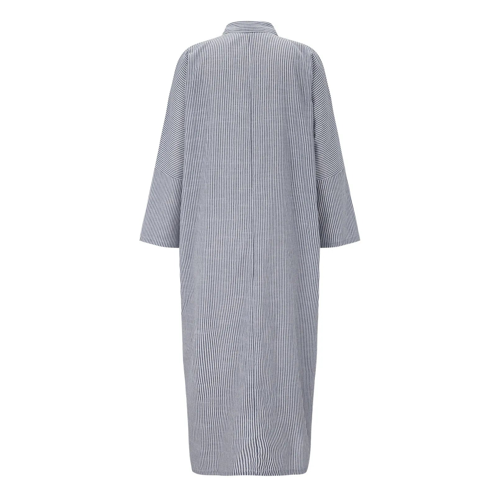 Elegant Outfits Summer Dresses For Women 2023 Stripe Cotton Shirt Casual Loose Maxi Dresses Formal Occasion Dresses Vestidos