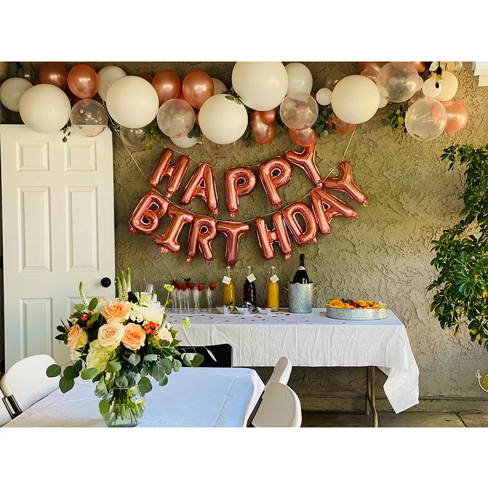 16inch Happy Birthday Decoration Balloons Pink Blue Letter Foil Ballons Set Birthday Party Decor Air Globos Balony Anniversaire