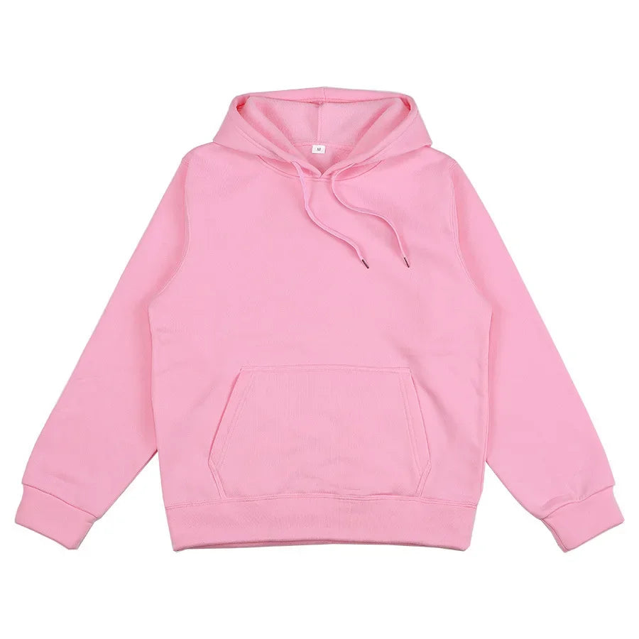 Men's and Women's Solid Color Pocket Hoodies Sports Fitness Sweatshirts Fashionable Casual Pullovers Multi Color