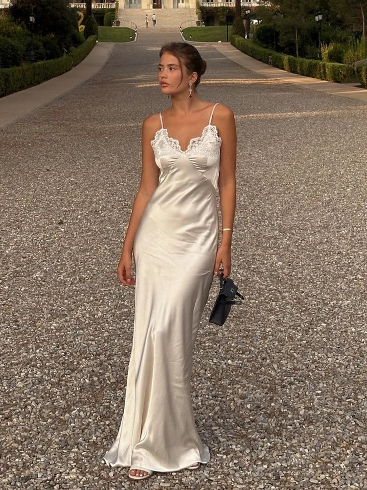 White Lace Hollow Out Halter Long Dress Women Sexy Sleeveless Off Shoulder Slim Maxi Dresses 2026 Lady Holiday Beach Vestidos
