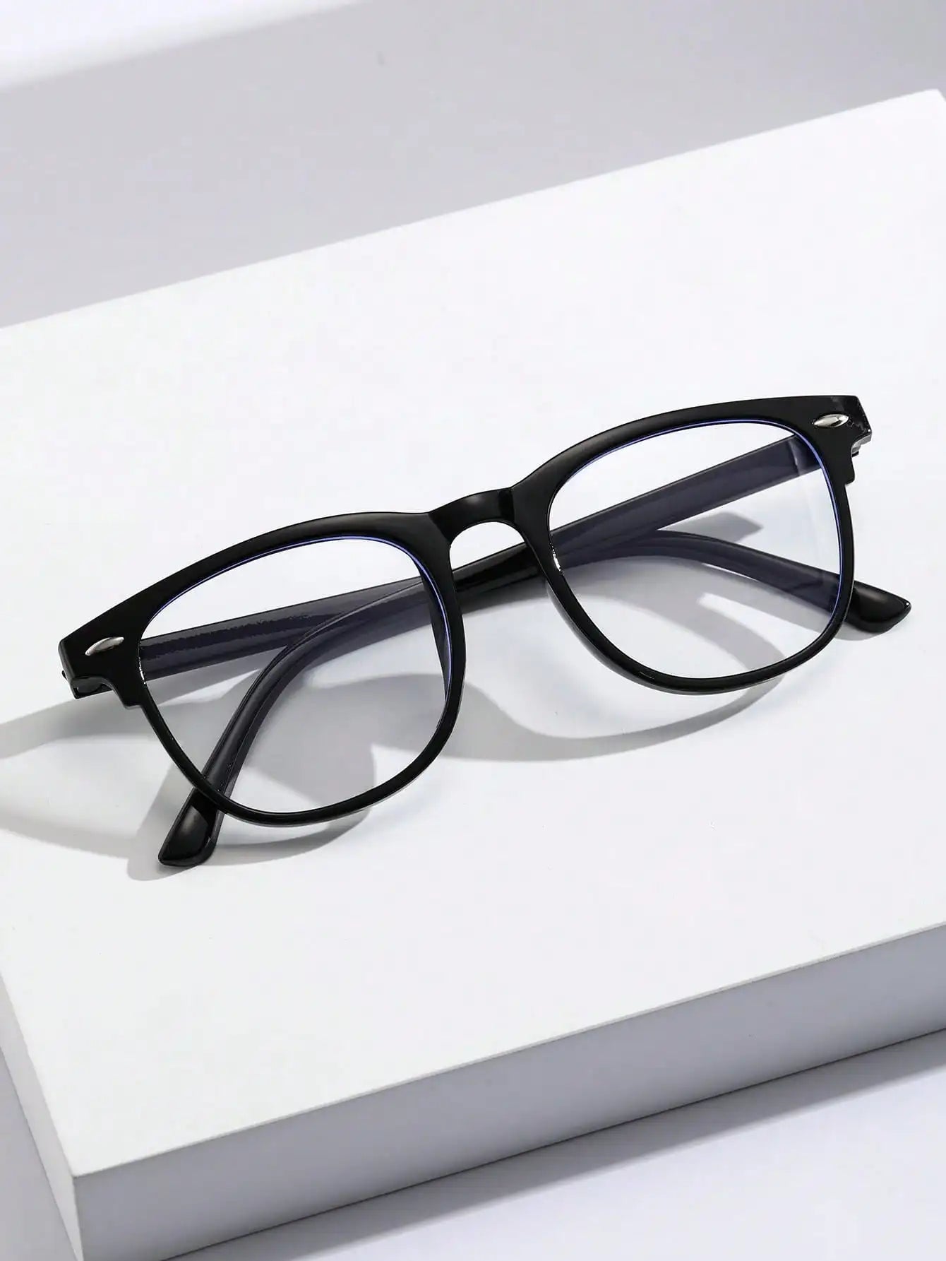 1-2-3PCS Unisex Square Plastic Frame Trendy Anti-Blue Light Clear Glasses For Back To School Clothing Accessories.