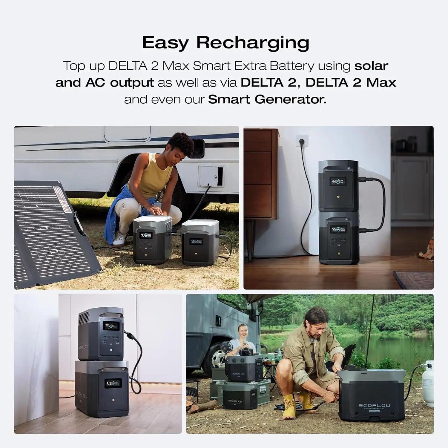 EF ECOFLOW DELTA 2 Max Power Station Extra Battery, 2048Wh LiFePO4 (LFP) Battery, Compatible with DELTA 2&DELTA Max 2000&DELTA 2 Max Outdoor