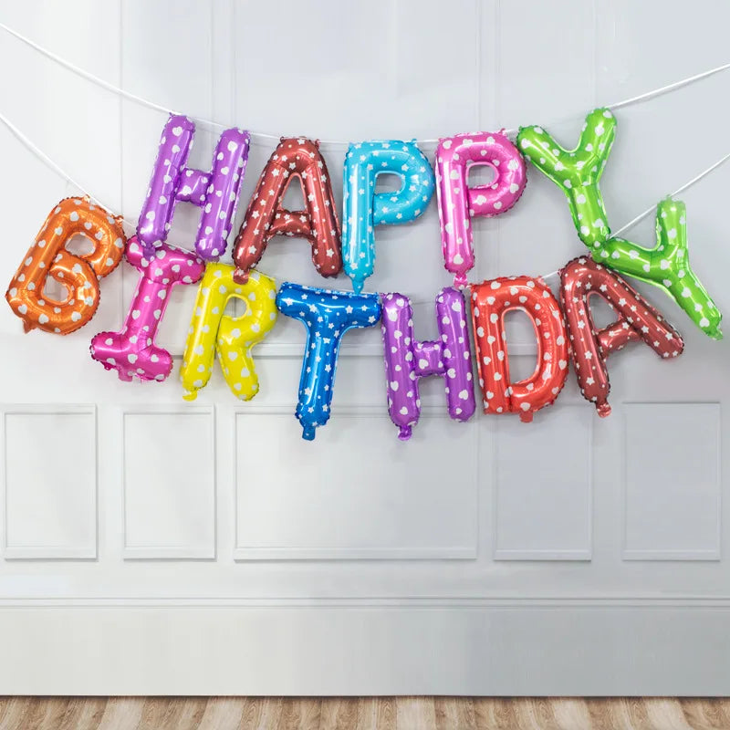 16inch Happy Birthday Decoration Balloons Pink Blue Letter Foil Ballons Set Birthday Party Decor Air Globos Balony Anniversaire