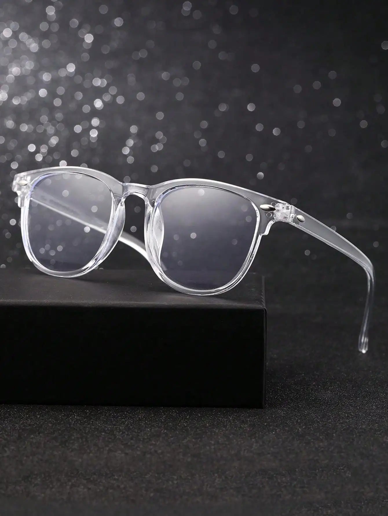 1-2-3PCS Unisex Square Plastic Frame Trendy Anti-Blue Light Clear Glasses For Back To School Clothing Accessories.