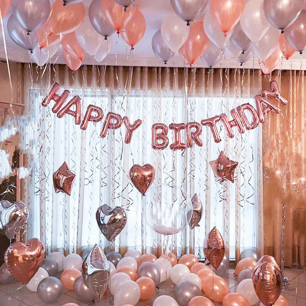 16inch Happy Birthday Decoration Balloons Pink Blue Letter Foil Ballons Set Birthday Party Decor Air Globos Balony Anniversaire