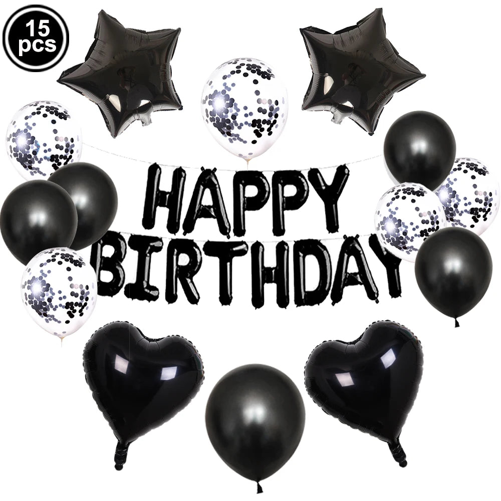 16inch Happy Birthday Decoration Balloons Pink Blue Letter Foil Ballons Set Birthday Party Decor Air Globos Balony Anniversaire