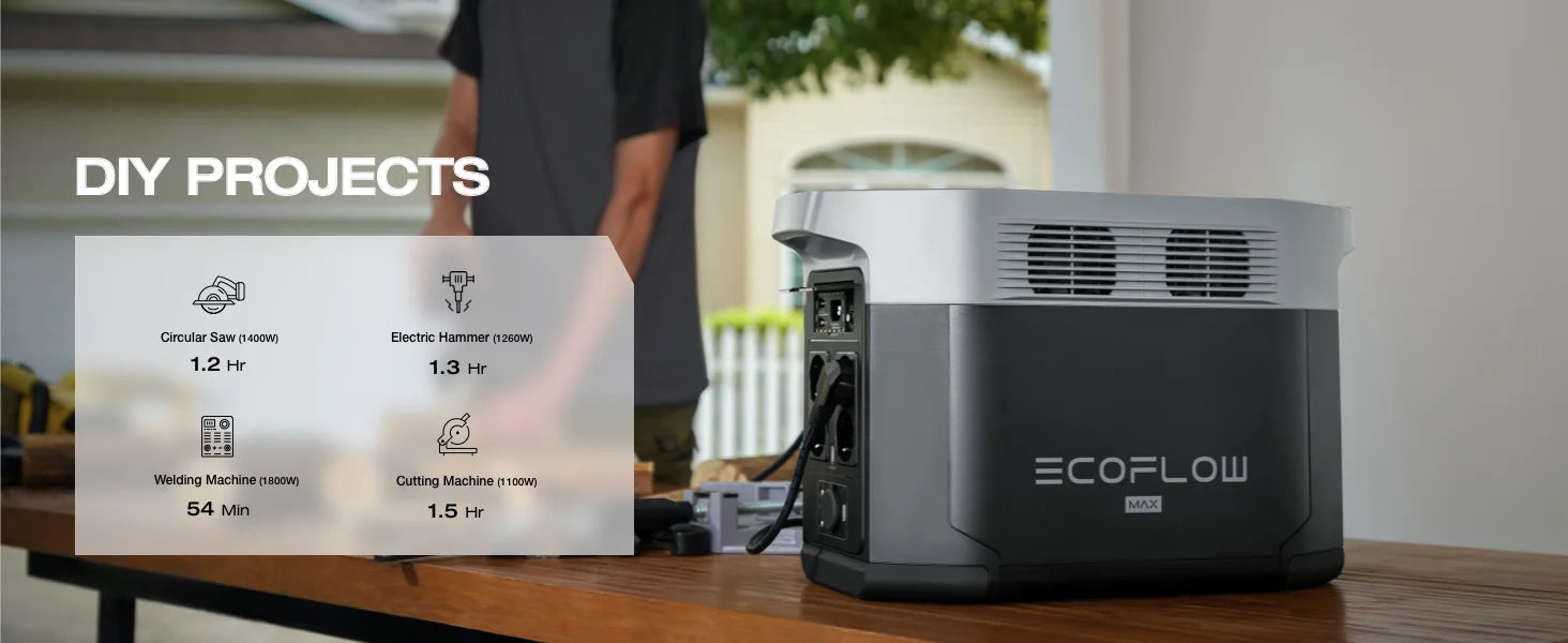 EF ECOFLOW DELTA 2 Max Power Station Extra Battery, 2048Wh LiFePO4 (LFP) Battery, Compatible with DELTA 2&DELTA Max 2000&DELTA 2 Max Outdoor