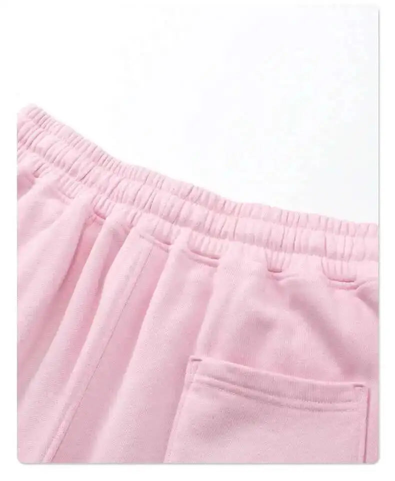 IEFB Spray Dye Washed Male Two-piece Set Light Brushed Short Sleeve T-shirt Elastic Waist Shorts Couple New Fashion Suit