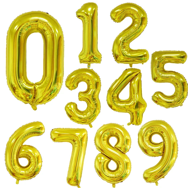 40Inch Orange Foil Birthday Balloons Helium Number Balloon 0-9 Happy Birthday Wedding Party Decorations Shower Figures Globos