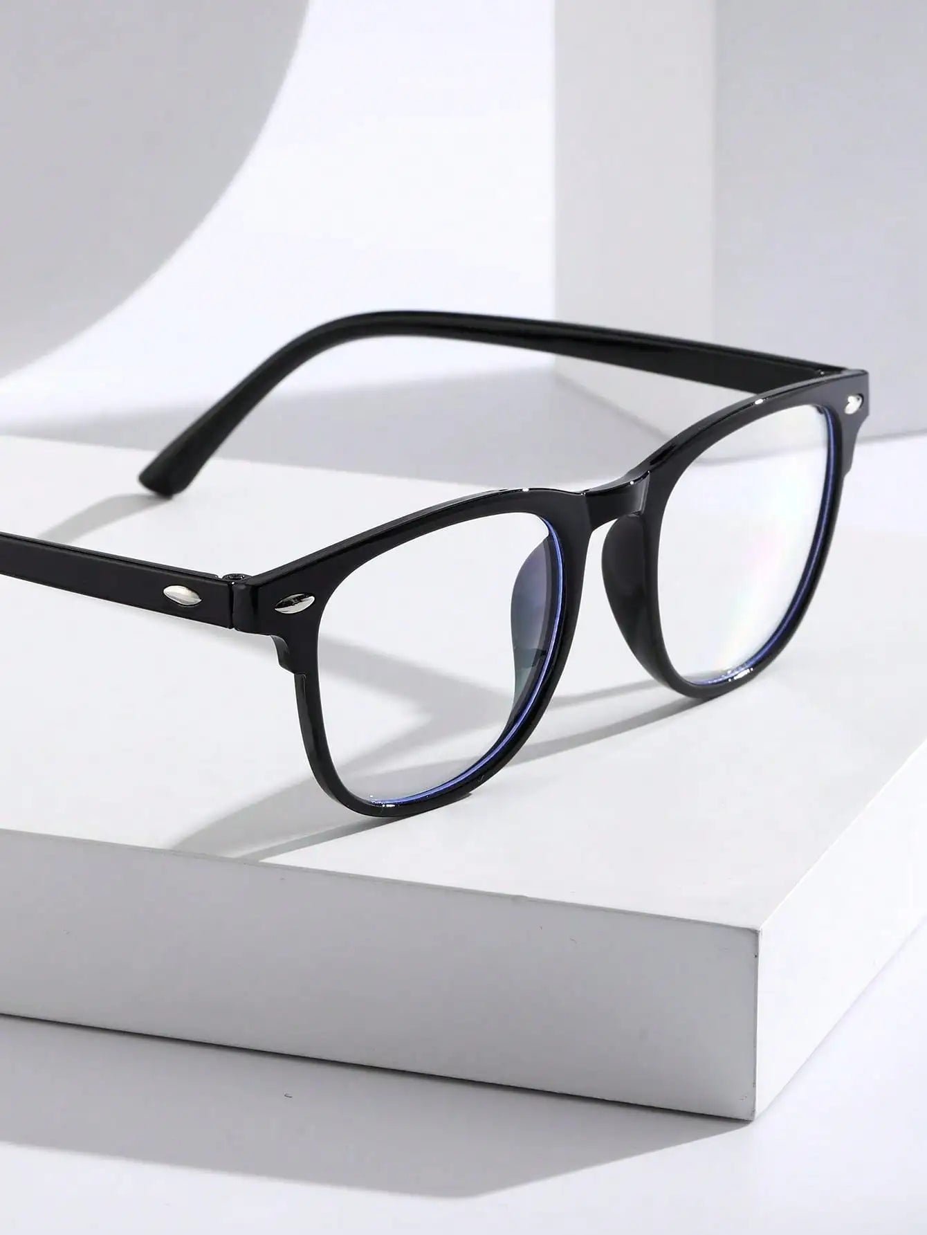 1-2-3PCS Unisex Square Plastic Frame Trendy Anti-Blue Light Clear Glasses For Back To School Clothing Accessories.