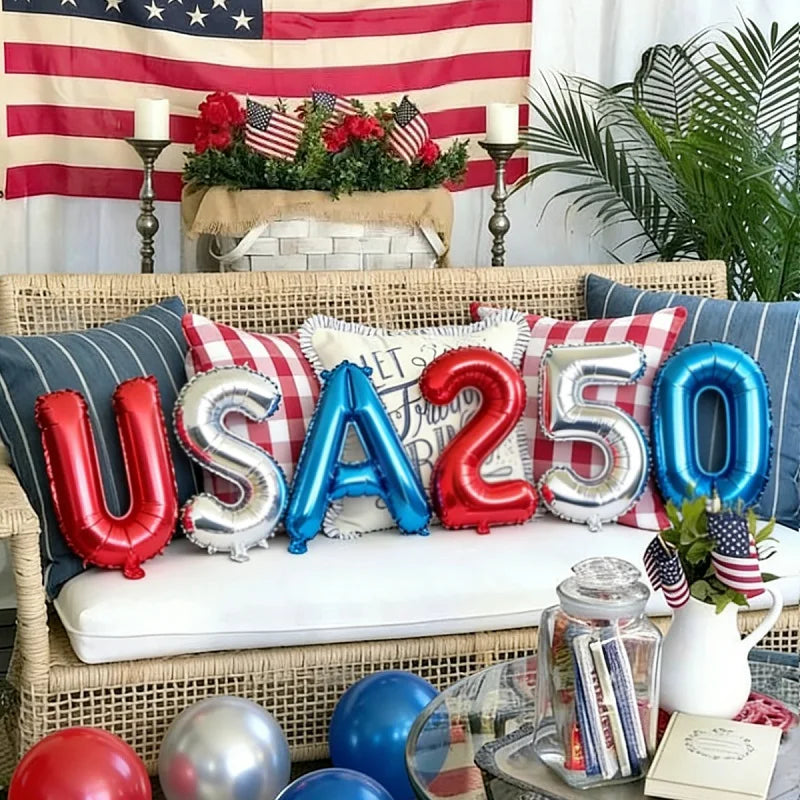 2026 U.S. Independence Day Party Decorative 16inch Balloons USA 250th Anniversary Aluminum Foil Balloons