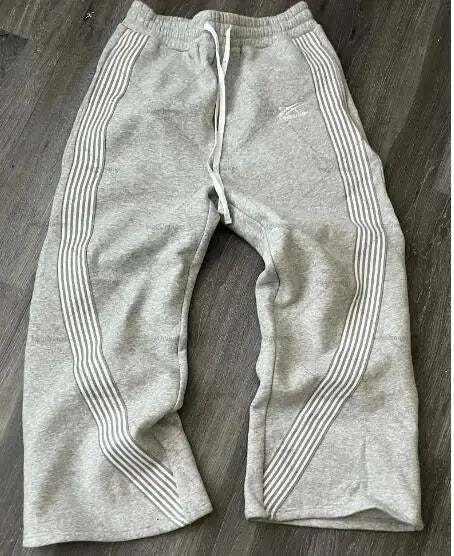 2025 Men's Retro Harajuku Hip Hop Sweatpants Loose Straight Pants High Waisted Loose Men's Pants Y2K Simple Striped Casual Pants