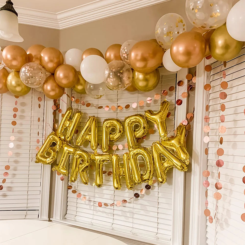 16inch Happy Birthday Decoration Balloons Pink Blue Letter Foil Ballons Set Birthday Party Decor Air Globos Balony Anniversaire