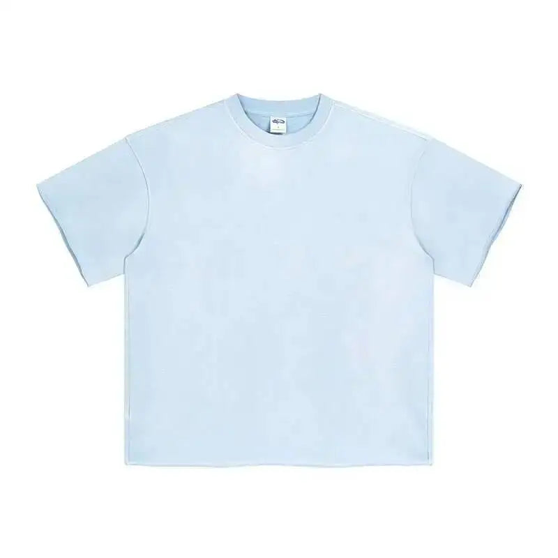 IEFB Spray Dye Washed Male Two-piece Set Light Brushed Short Sleeve T-shirt Elastic Waist Shorts Couple New Fashion Suit