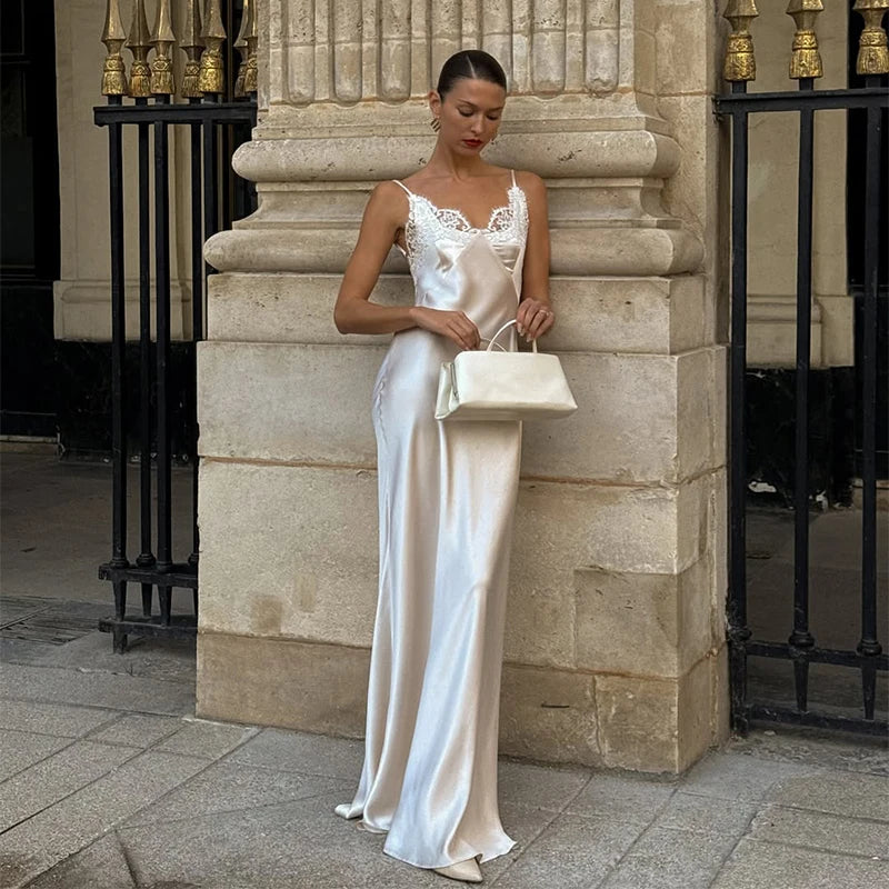 White Lace Hollow Out Halter Long Dress Women Sexy Sleeveless Off Shoulder Slim Maxi Dresses 2026 Lady Holiday Beach Vestidos