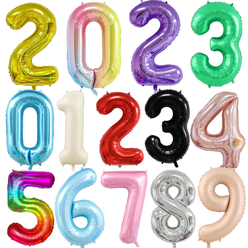 40Inch Orange Foil Birthday Balloons Helium Number Balloon 0-9 Happy Birthday Wedding Party Decorations Shower Figures Globos