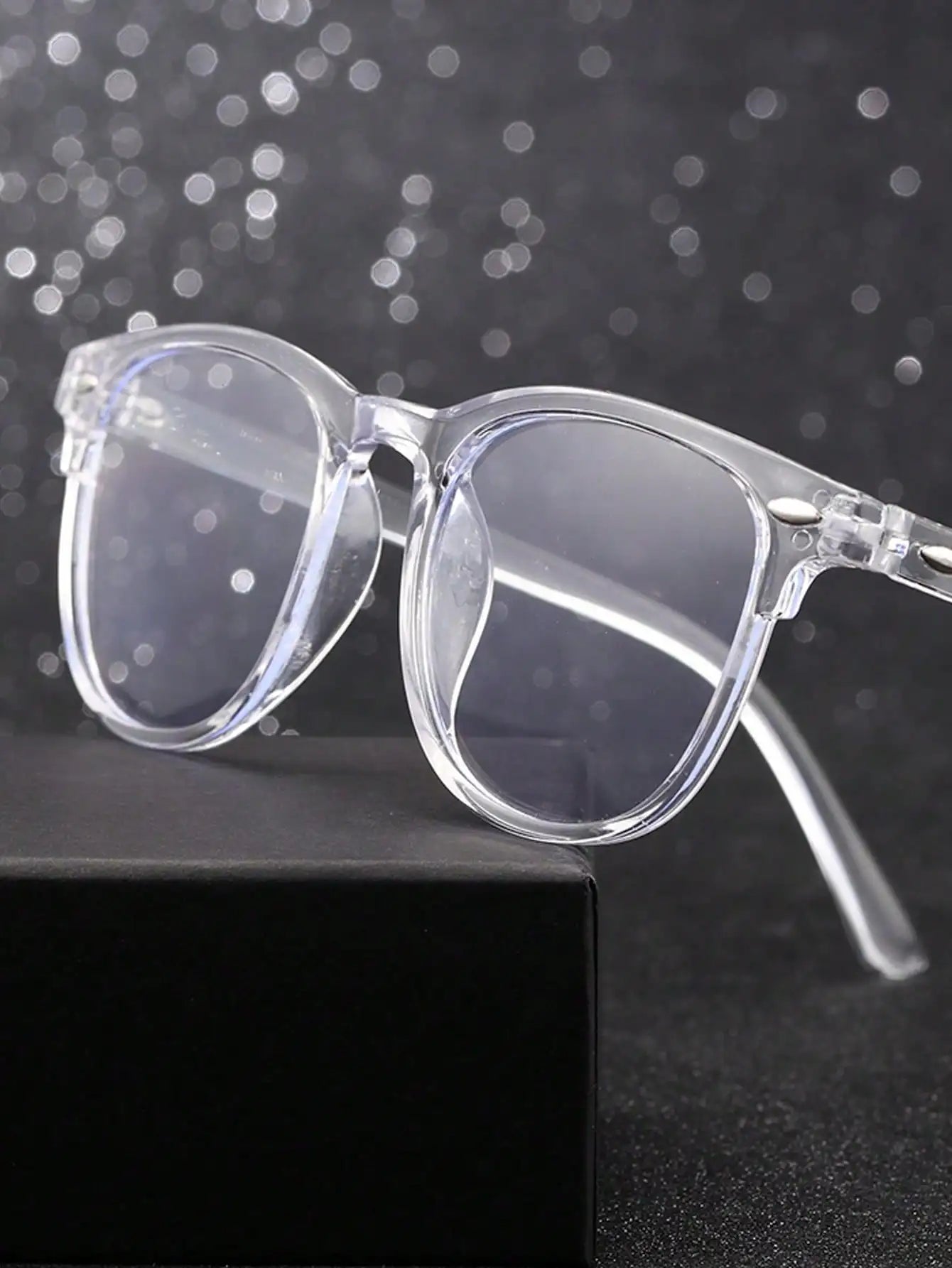 1-2-3PCS Unisex Square Plastic Frame Trendy Anti-Blue Light Clear Glasses For Back To School Clothing Accessories.