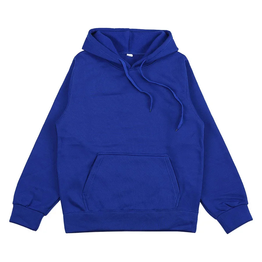 Men's and Women's Solid Color Pocket Hoodies Sports Fitness Sweatshirts Fashionable Casual Pullovers Multi Color