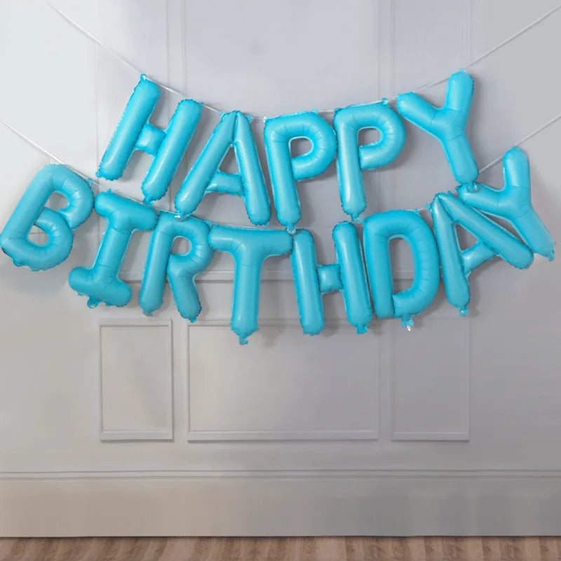 16inch Happy Birthday Decoration Balloons Pink Blue Letter Foil Ballons Set Birthday Party Decor Air Globos Balony Anniversaire