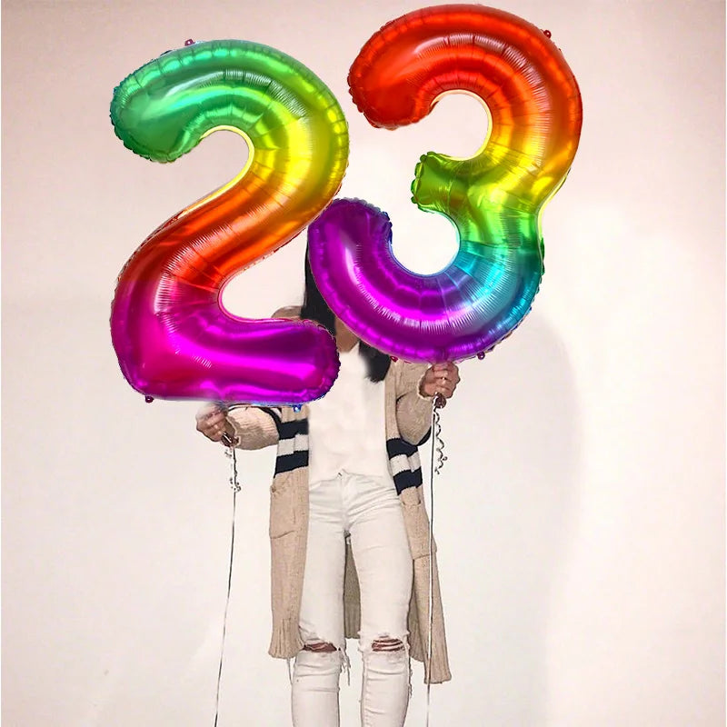 40Inch Orange Foil Birthday Balloons Helium Number Balloon 0-9 Happy Birthday Wedding Party Decorations Shower Figures Globos