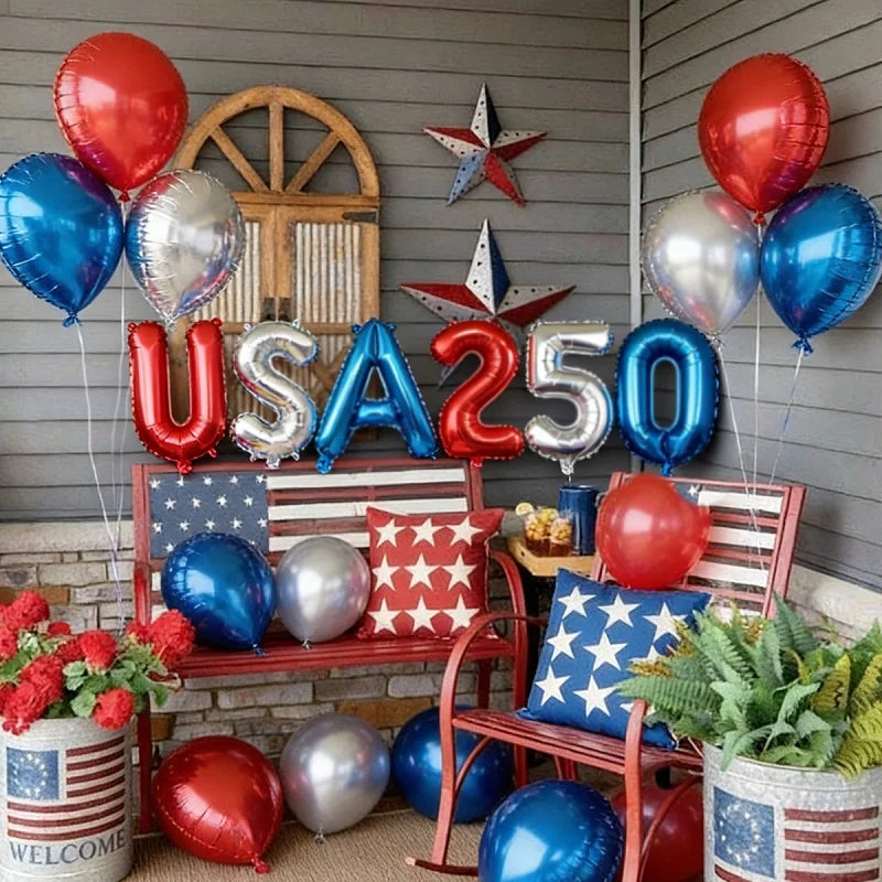 2026 U.S. Independence Day Party Decorative 16inch Balloons USA 250th Anniversary Aluminum Foil Balloons