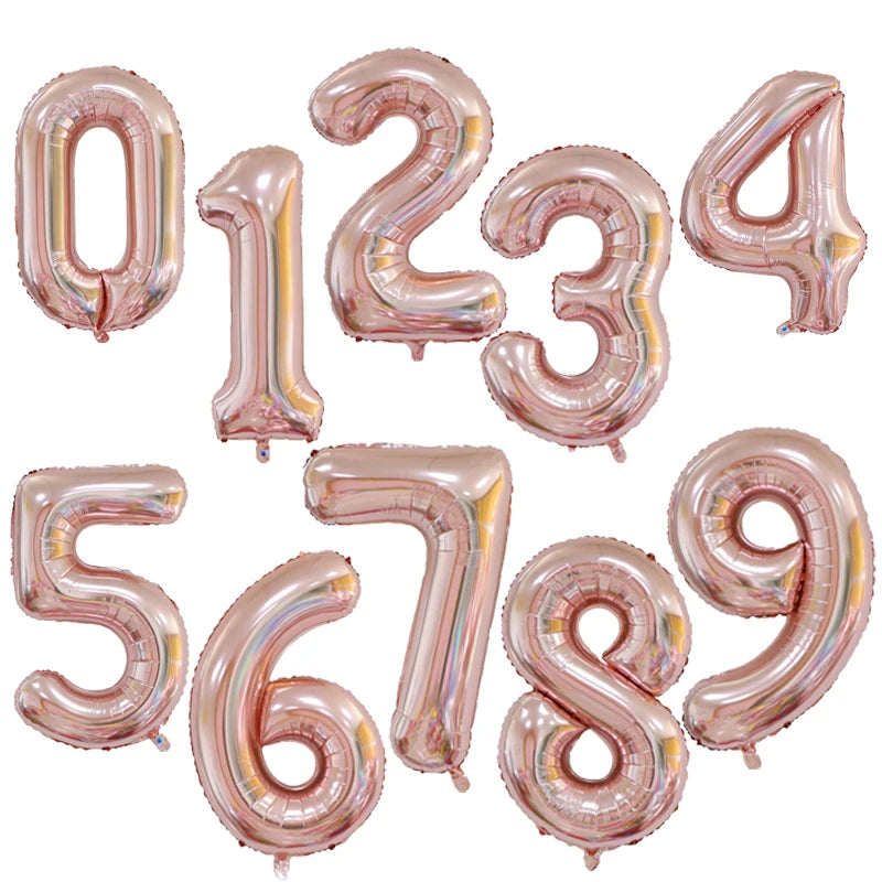 40Inch Orange Foil Birthday Balloons Helium Number Balloon 0-9 Happy Birthday Wedding Party Decorations Shower Figures Globos